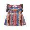 Latest Children Dress Designs Summer Dress Mexican Serape Cow Pom Pom Dress