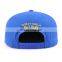 Bulk custom blue snapback caps with plastic buckle