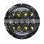 105w high low beam 7inch round headlight RGB ring with white DRL / amber turn angel eyes for Jeep JK TJ JL