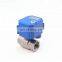 BSP NPT brass ss304 dn15 1/2inch  dn20 12v 24v CWX-25S 2 way motorized miniature ball valve with electric actuator