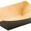 4.2-inch Disposable Paper Food Tray – Black with Kraft Brown Interior Take Out Boat-Perfect for Restaurants, Cafes, and Parties