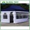 Aluminum Pop Up Tent 3x6m ( 10ft X 20 ft) with Blue & White Canopy & Valance(Unprinted), 4 full walls with windows & door