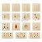 New design golden flame retardant PC panel 5-pin IF switch socket with/without neon light electrical wall switch socket panel