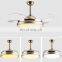 Modern Nordic Hidden Gold Ceiling Fan Lamps LED with 4 Retractable Acrylic Blades Lighting Ceiling Light Fan for Living Room