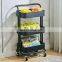 High quality 3 layer kitchen storage rack fruit and vegetable trolley cart with wheels