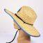 European and American men and women beach hat sunscreen straw long brim tether visor