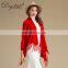 long sleeves women thick warm cashmere poncho sweater with tassel