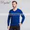 High Quality 100% Merino Wool V-Neck Knitted Sweater for Men Basic Style Plus Size Solid Pattern