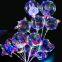LED Light up Bobo Balloons Hand-held Luminous Clear Bubble Balloon 3 Levels Flashing Handles Clear Color Bobo Balloons
