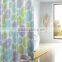 Waterproof polyester butterfly and lines printed shower curtain for family hotel