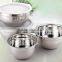 Stainless steel mixing bowl set with silicone base with Lid