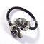 stainless steel twisted adjustable skull men jewelry bracelet