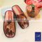 hot sale summer indoor outdoor cool leather open toe slipper for men