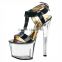 Summer Fashion Japanned Leather Open Toe 17cm Platform Sexy Sandals Trend 7 Inch High-Heeled Slippers