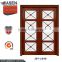 2016 environmental hot sale style double sliding doors spider web glass wood door for shop