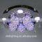 purple light residential decoration crystal glass ceiling chandelier&pendant lamp with SMD LED