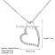 18K White gold long chain heart personalized name female necklace