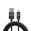 MFi Certified Flexible Spring Coiled Cord 8pin Data Cable