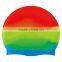 Fashionable Best Quality Adult or Kid size customized printing logo 100% waterproof colorful silicone swimming cap