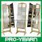 Two Door Wooden Mirrored Jewelry Cabinet with Floor Standing Armoire Furniture Designs and Base below and Cosmetic Mirror inside