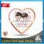 Customized wedding couple lovely heart shape digital-print pin