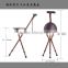 Three-legged aluminum folding cane stool , adjustable height with radio crutches stool
