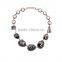 OEM/ODM Factory Direct Sale 2016 Latest Fashion Big Black Stone Pendant Necklace Multiple Pendants Necklace