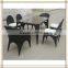 Resort used Wicker hotel table and chairs (T499)