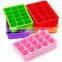 Eco-friendly 15 Cavity Square Ice Cream Tools Silicone Ice Cube Ice Pop Molds