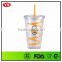 Customize 16 Ounce plastic starbucks insulated tumbler photo with straw