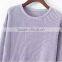 BGA15049 Ladies Fashion Round Neck Long Sleeve Loose Style Cotton Sweater