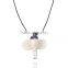 Popular white color carved bone pendant necklace for girls