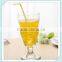 2016 crystal lead free juice glass cup mouth blowing glass juice cup soft drinking glass cup with straw