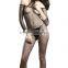 Off Shoulder Three-quarter Sleeves Footless Industrial Net sexy girl bodystocking