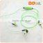 trending products 2016 super bass mp3 headphone luminous glowing zipper earphone