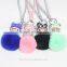 Real Fox Fur Monchhichi cartoons Keychain