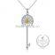 925 sterling silver rhinestone yellow zircon key pendnat charm idea jewelry fashion women necklace jewelry supplies 6360474