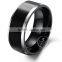 Tungsten steel gun black round ring fashion lover's rings wedding jewelry 6290009