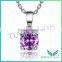 925 Sterling Silver Purple Round Moissantie Diamond Pendants Charms Necklace Jewelry