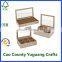 wooden 6 section custom tea bag box storage holder with glass lid