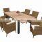 Garden furniture Stainless steel Extendable table with Teak wood top