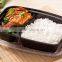 High quality 2 dividers black plastic food bento boxes