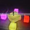 park real estate color changing luminous cube seat