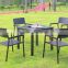 Outdoor furniture black aluminum chairs square table dining furniture, home furniture,garden furniture