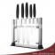 5pcs Colorful Wooden Handle Kitchen Knife Set with Acrylic Block
