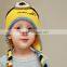 Hot sale baby hats yellow cartoon baby hats mini baby knitted hats