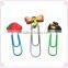 Cute beautiful assorted designs soft PVC paper clips bookmark