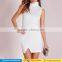 white roll neck wrap hem bodycon short mini night dress