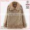 lady clothing garment manufacturer Lapel neck khaki nubuck leather jacket woman 2015