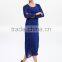 Patchwork summer dark blue ransparent women folding dress